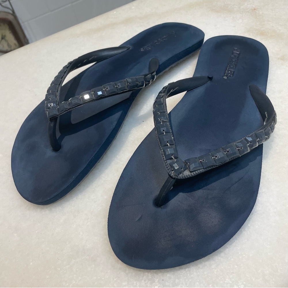 Aerosoles Dark Navy Blue Embellished Sandals